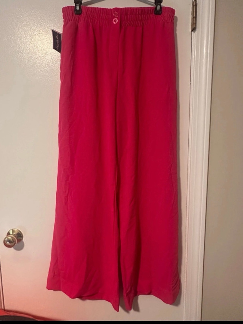 Hunter Bright Pink Wide-Leg Elastic Waist Pants
